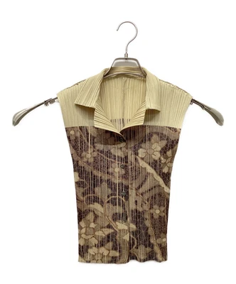 【Extremely Rare】1998 ISSEY MIYAKE Pleats Please Japanese Floral Pattern Blouse - Image 1 of 4