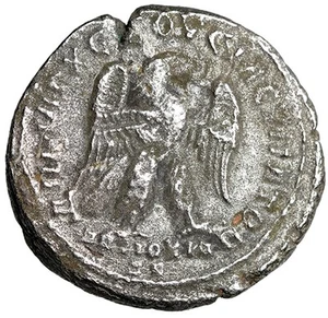 DETAILED Large Silver Roman Coin w COA Eagle Wings Open CERTIFIED AUTHENTIC - Picture 1 of 5