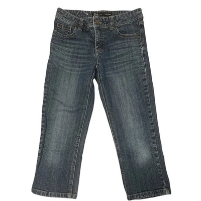Basic Icon Blue Cropped Straight Jeans Sz 26/27 US 4/6 Y2K Low Rise Festival - Image 1 of 4