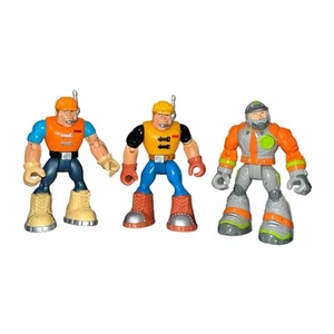 3 Fisher Price 2001-02 Mattel Rescue Heroes Action Figures Jack Hammer Bob Sled - Picture 1 of 7
