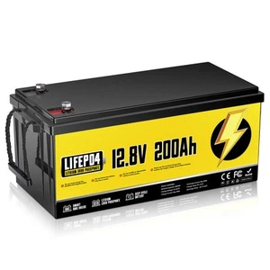 12V 200AH LiFePO4 Lithium Battery 15000+ Cycle BMS Rechargeable for RV Solar - Picture 1 of 17