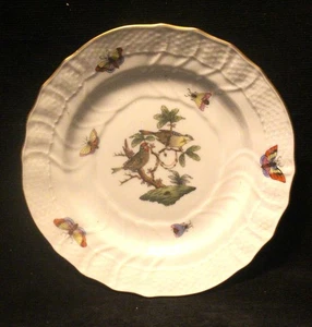 Herend Potcelain Hungary Rothschild Bird - 6" Bread Plate #1 - Picture 1 of 4