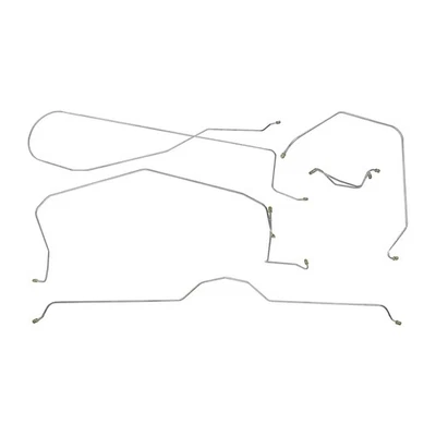 Brake Line Kit Complete Tube Power Drum 1963-64 Chevrolet Corvette Stainless 7pc - Image 1 of 4