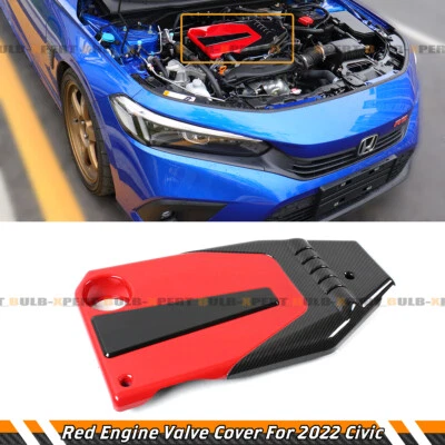 FOR 2022-25 11TH GEN HONDA CIVIC 1.5T RED BLACK TYPE-R STYLE ENGINE VALVE COVER - Image 1 of 4