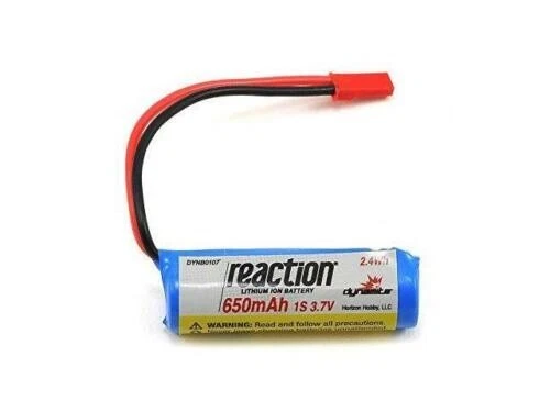 1S 3.7V 650mAh LiIon w/ JST Connector : ProBoat React 9 Dynamite DYNB0107 - Image 1 of 1