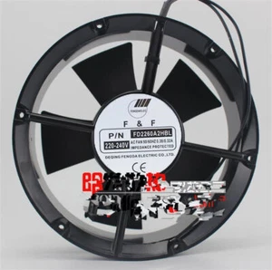 1 Stück F&F Lüfter FD2260A2HBL AC220-240V 0,38/0,32A 22060 22CM 2 Draht - Bild 1 von 2
