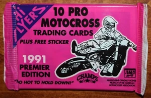 Hi Flyers 10 Pro Motocross Trading Cards Sealed Pack 1991 Premier Edition Champs - Bild 1 von 1