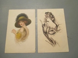 2 Vintage Victorian Woman Postcards - one Cobb Shin - Picture 1 of 12