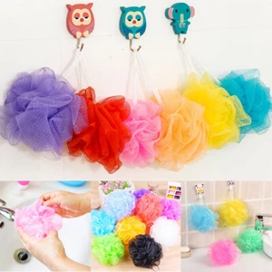 1/10PC Bath Shower Sponge Mesh Scrunchie Body Wash Shower Scourer Puff Home♨ - Picture 1 of 11