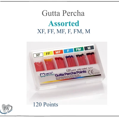 Endo GUTTA PERCHA  XF, FF, MF, F, FM, M Fine Medium Fine Fine - Assorted, 120Pk - Image 1 of 4