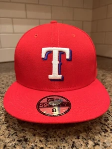 Texas Rangers New Era 59FIFTY Cap Men's 8 Red Embroidered Fitted Made in USA - Picture 1 of 10