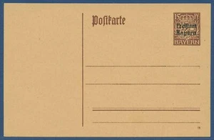 Baviera 1919 Estado libre, escudo postal P 114 I/01 sin usar (X40966) - Imagen 1 de 1