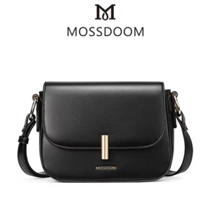 Bolso de hombro MOSSDOOM Valerie de cuero PU para mujer moda simple negro - Imagen 1 de 11