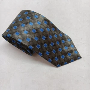 Jos. A Bank Executive Collection GOLD FOREST GREEN BLUE SQUARES Silk Tie ❤️ - Picture 1 of 5