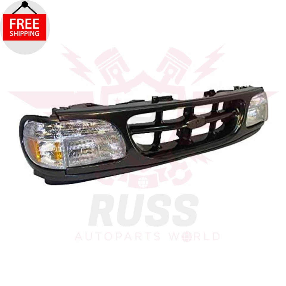 For 1995-2001 Ford Explorer Front Black Grille Panel Headlight Corner Light 6PCS - Image 1 of 4