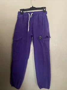 Sangtree Girls Size 170(12-13) Drawstring Cargo Pants Joggers Purple - Picture 1 of 4