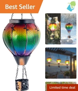 18.9" Hanging Hot Air Balloon Solar Light - Vibrant LED Flame for Yard and Patio - Picture 1 of 11