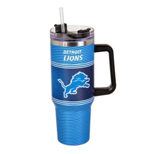 Detroit Lions 40oz Stainless Steel Canyon Cup w/ Straw - Picture 1 of 1