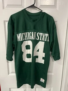 Camiseta de fútbol americano verde campeón Michigan State Spartans #84 de colección excelente estado - Imagen 1 de 3