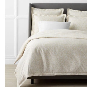 Company Store Legends Hotel Stencil Leaf Pale Yellow King Duvet Cover - Picture 1 of 7