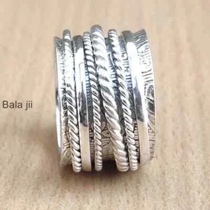 925 Sterling silver, spinner Ring, Handmade Ring, meditation Ring, Classic Ring, - Picture 1 of 12