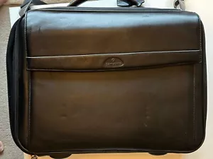 Samsonite Saltram Black Leather Laptop Bag/Briefcase Great Condition - Picture 1 of 16