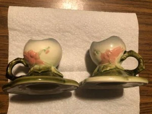 2 - Hull #W30 Chamber Candle Holders Blue & Green Glossy - Picture 1 of 4