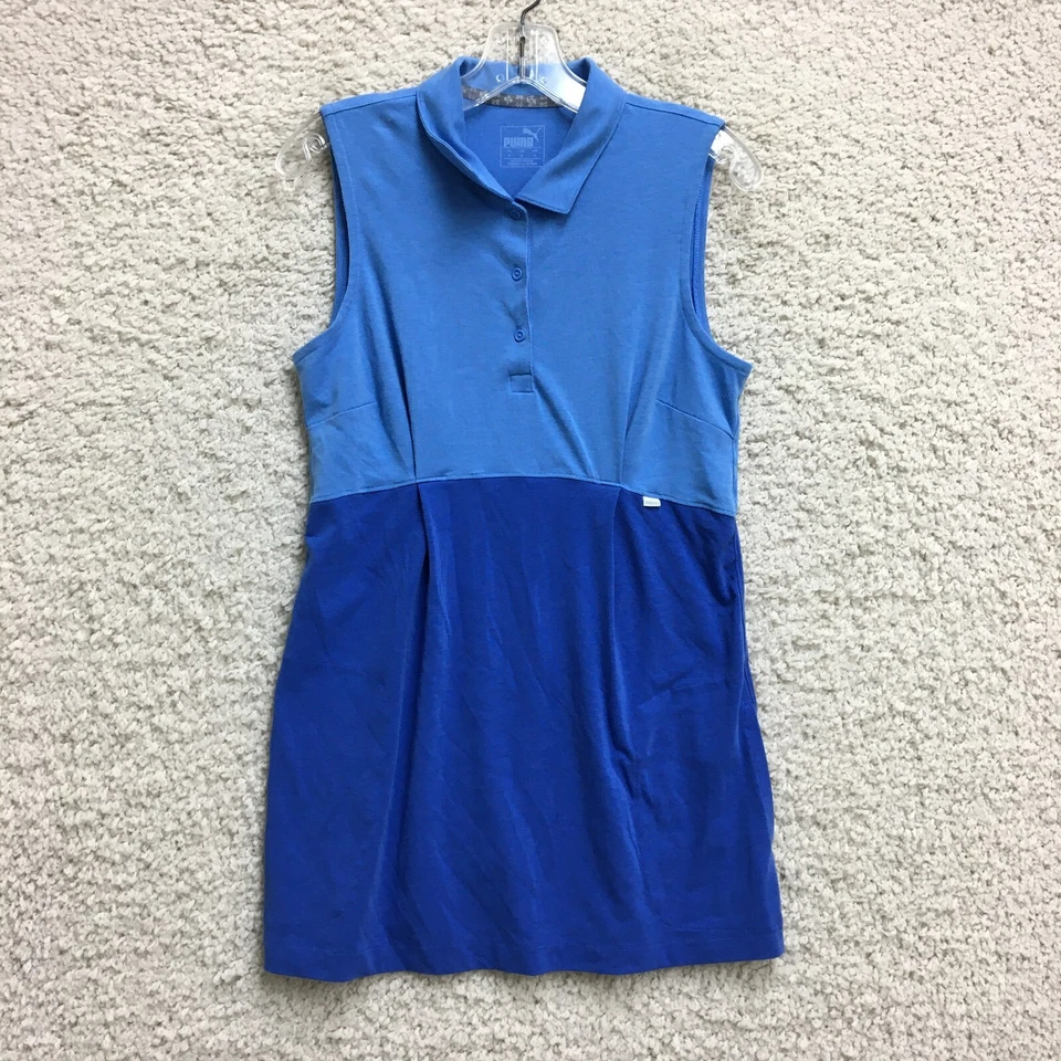 Camisa PUMA Top Mediana Adulto Azul Polo Túnica Sin Mangas Tenis Golf Mujer M Foto 1 de 4