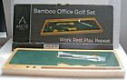 Bamboo Mini Golf Desktop Game Set Arete Concepts Office Decor New