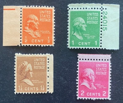 US Stamps Scott 803 to 806 single set M/NH 1938 Presidential Issue - Image 1 of 4