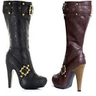 Ellie Pirate Wench Knee High Heel Buckle Stud Boots Adult Women Shoes 426/AUBREY