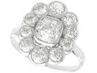 Antique and Vintage 3.07 ct Diamond and Platinum Cluster Ring Size P