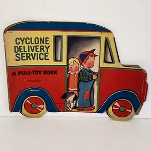 Vintage 1944 Cyclone Delivery Service A Pull Toy Book #713 Full Color - Picture 1 of 11