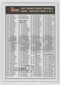 2001 Topps Heritage Checklists Checklist 2 #2