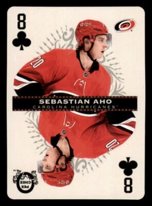 2021-22 O-Pee-Chee Playing Cards #8CLUBS Sebastian Aho - Picture 1 of 2