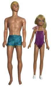 Vintage 80’s Sun Gold Malibu Ken & Malibu Skipper Dolls w/ Original Swimsuits - Bild 1 von 11