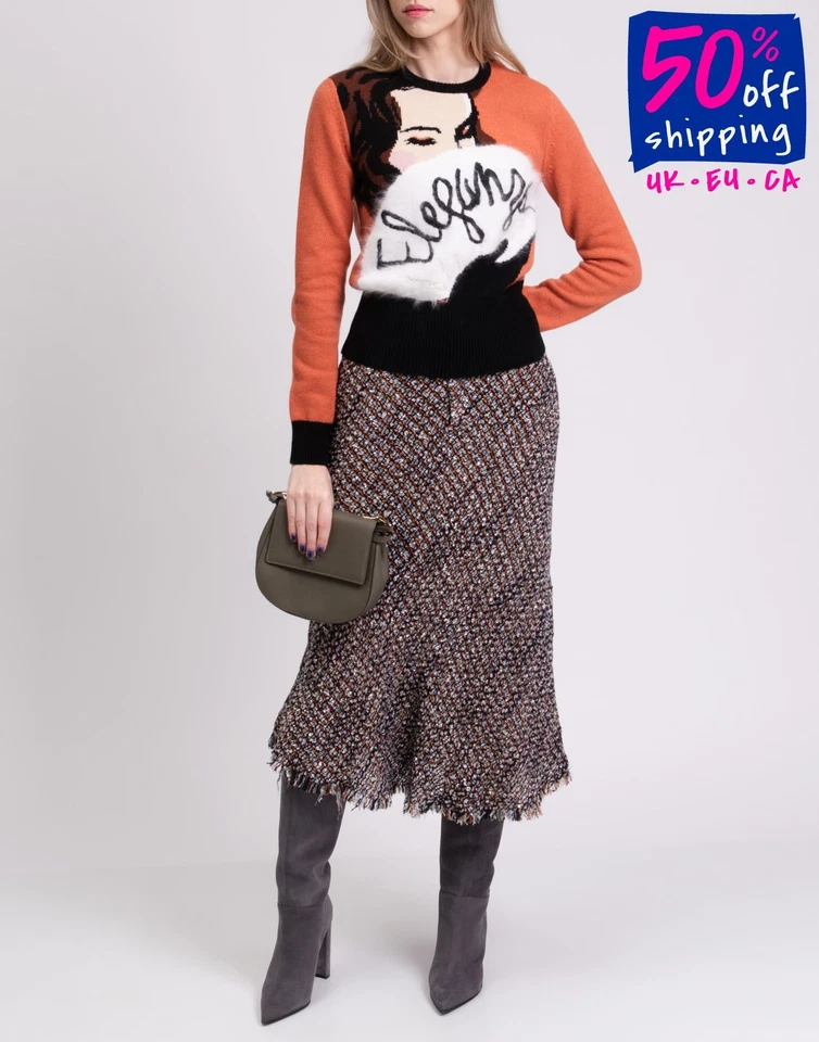 RRP €1045 DOLCE & GABBANA Jumper IT38 US2 UK6 XS Cashmere Angora & Wool Blend  - Image 1 of 4