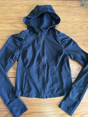 Yogalicious Lux BLACK Women's Cropped Hoodie Size Small Full Zip RN144527 - Image 1 of 4