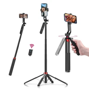 Soporte de trípode extensible para palo selfie MA09 - 71" cuadrápode con teléfono todo en 1... - Imagen 1 de 7