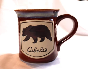 Cabela's Grizzy Bear Embossed 20oz Red Stoneware Mug...Very Colorful! - Picture 1 of 8