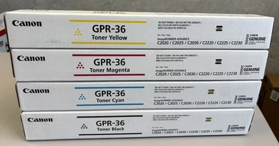 Juego de 4 tóneres originales Canon GPR-36 negro cian magenta amarillo OEM IR ADV C2020 2030 Foto 1 de 4