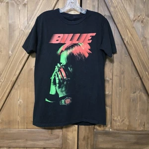 Billie Eilish Grafik T-Shirt Medium schwarz neon rot grün offizieller Merch UMG - Bild 1 von 4
