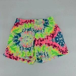 NWT Faded Glory Girls Shorts Pull On Casual Tie Dye Neon Sz M 7-8 - Picture 1 of 7