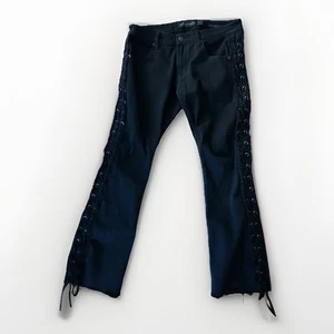 Wornstar Hellraiser Side Laced Jeans Unisex 32 Slim Flare Rockstar Stage Grunge - Bild 1 von 14