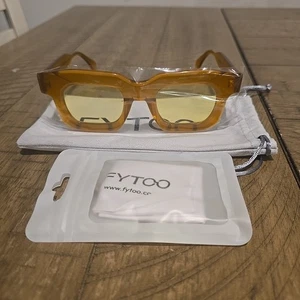 Patsy Chunky Recrangular Eyeglasses Orange Acetate Premium Resin **FRAMES ONLY - Picture 1 of 6