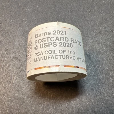 Scott#5550-53-ROLL OF 100 STAMPS-USPS BARNS(56c) BCA POSTCARD RATE-2021-US - Image 1 of 3