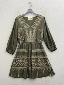 Savanna Jane Dress Women’s Small Green Embroidered Cottagecore 3/4 Sleeve - Picture 1 of 10