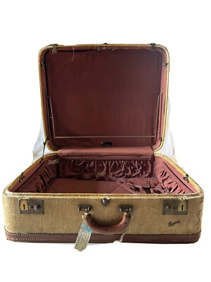 Maleta de equipaje vintage Skyway marrón tweed Foto 1 de 4