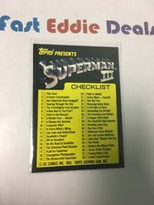 1983 TOPPS SUPERMAN III THE MOVIE UNMARKED BUBBLEGUM CARD 99 CHECKLIST REEVE 