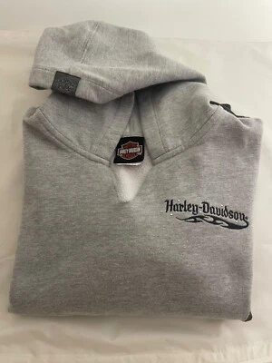 Harley Davidson Women’s M Hooded Sweatshirt pocket gray Sturgis embroidery - Image 1 of 4